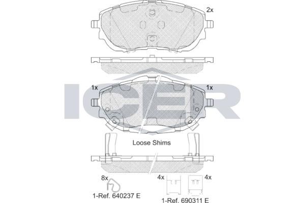 ANDEL 182129 - Brake Pad Set, disc brake