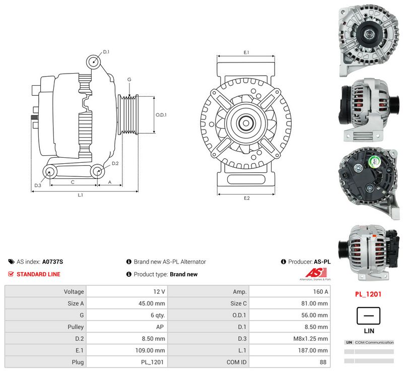Generaator, AS-PL A0737S