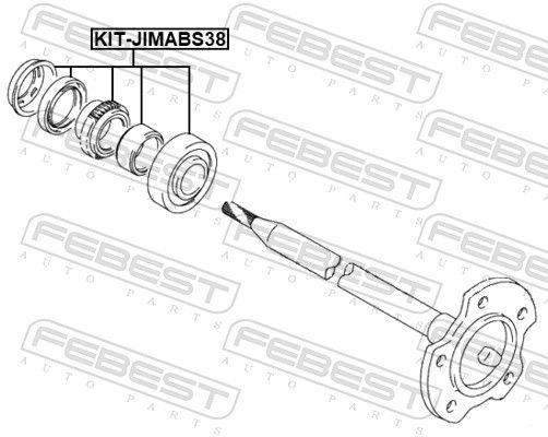FEBEST KIT-JIMABS38 Bearing, drive shaft