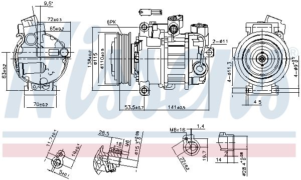 NISSENS 890302 Compressor, air conditioning