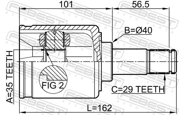 FEBEST 0311-YD2LH Joint Kit, drive shaft