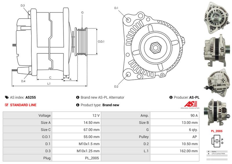 AS-PL A5255 Alternator