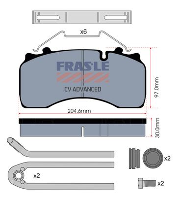 desky brzdové DAF LF, RVI MIDLUM 19,5 WABCO PAN 19-2 - standard PD/194-K013-CV