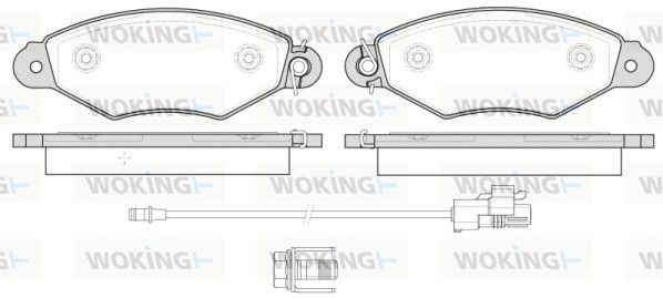 Комплект гальмівних накладок, дискове гальмо, Woking P7433.30