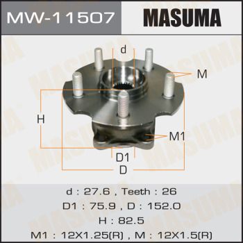 Комплект колісних підшипників, Masuma MW11507