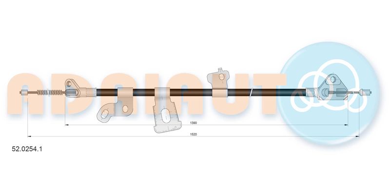 Тросовий привод, стоянкове гальмо, Adriauto 52.0254.1