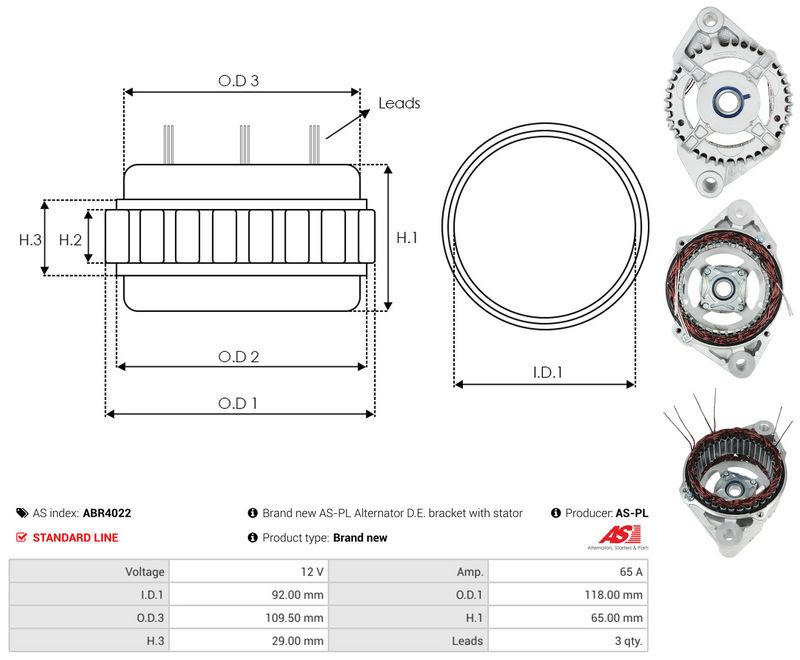 AS-PL ABR4022 Stator, alternator