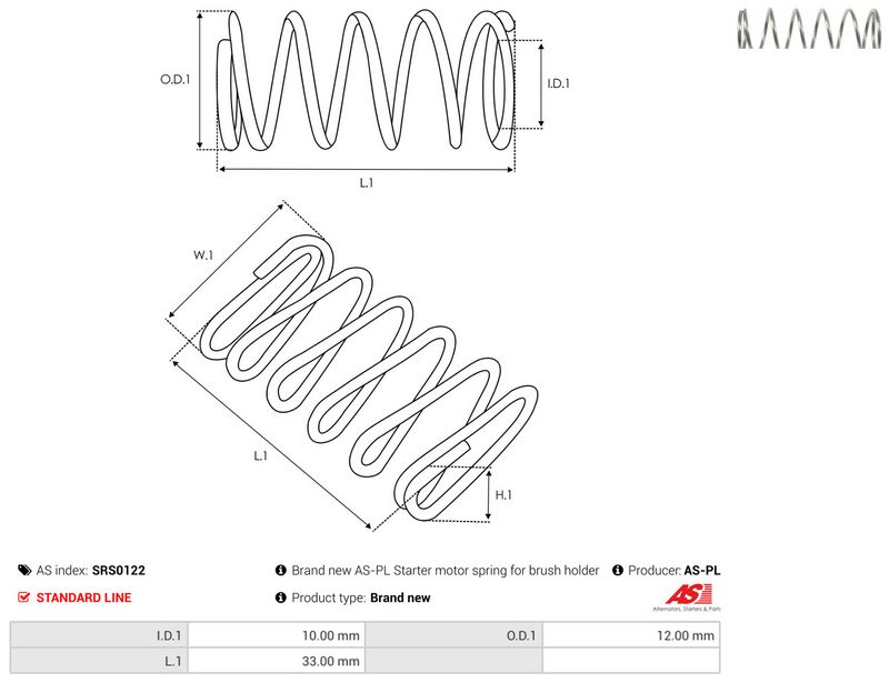 AS-PL SRS0122 Repair Kit, starter