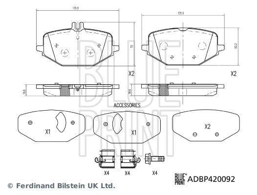 BLUE PRINT ADBP420092 Brake Pad Set, disc brake
