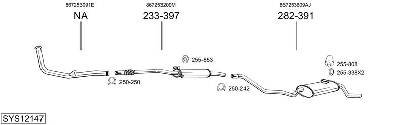 BOSAL kipufogórendszer SYS12147