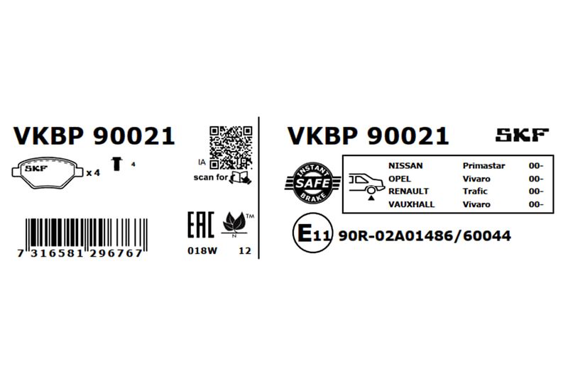 SKF VKBP 90021 Brake Pad Set, disc brake