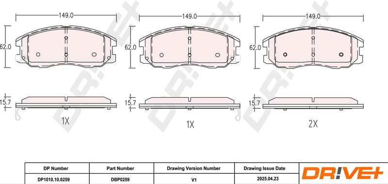 Set placute frana,frana disc DP1010.10.0259 Dr!ve+