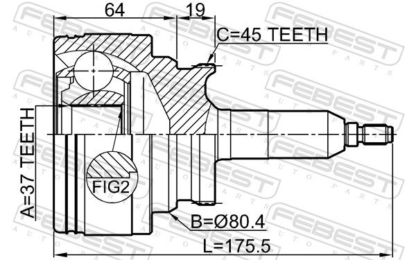FEBEST 2110-TFDF Joint Kit, drive shaft
