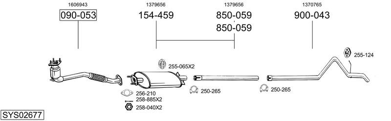 BOSAL kipufogórendszer SYS02677