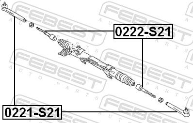 FEBEST 0222-S21 HAZELL Inner Tie Rod