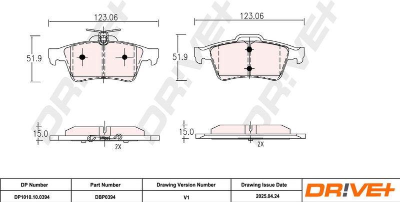 Set placute frana,frana disc DP1010.10.0394 Dr!ve+