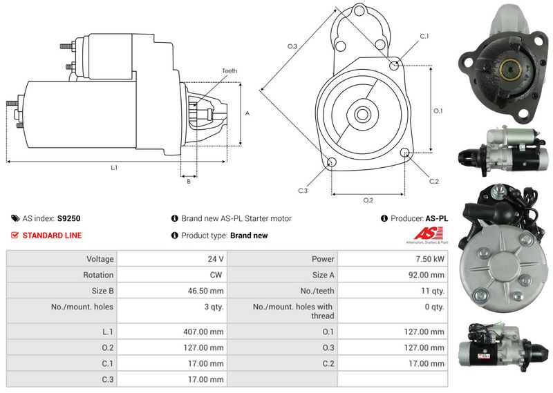 AS-PL S9250 Starter