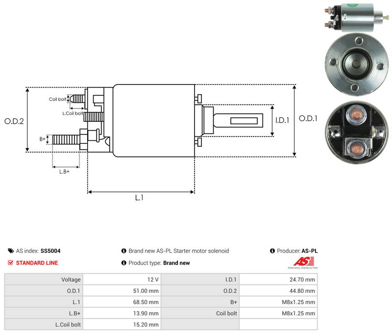 Magnetlülitus, starter, AS-PL SS5004