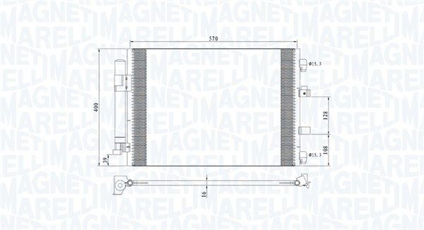 Конденсатор, система кондиціонування повітря, Magneti Marelli 350203773000