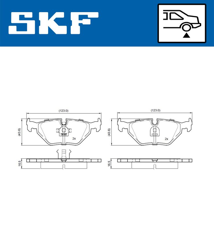 SKF Brake Pad Set, disc brake VKBP 90963