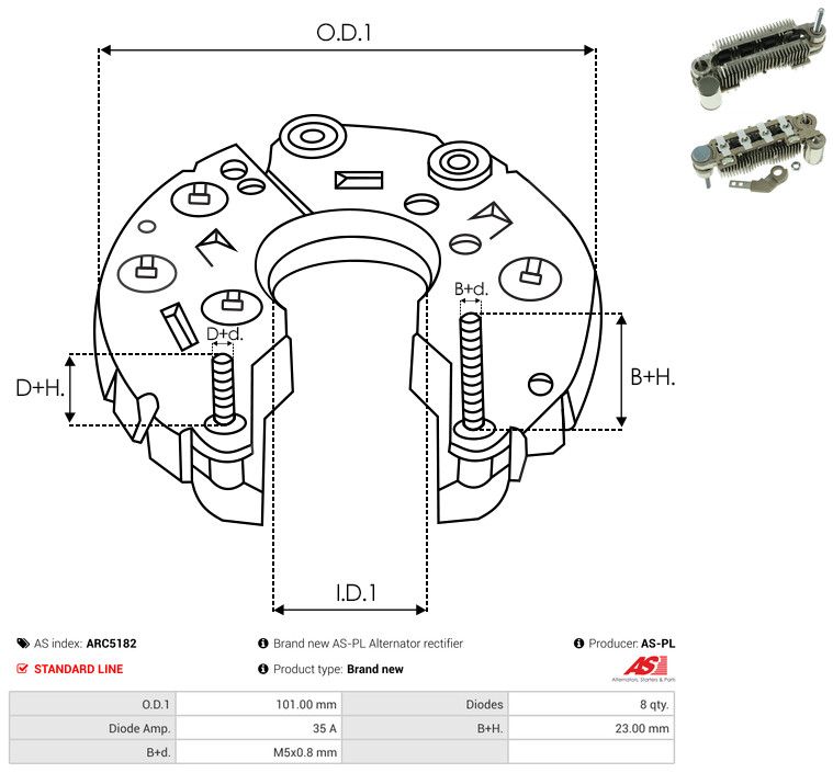 AS-PL ARC5182 Rectifier, alternator