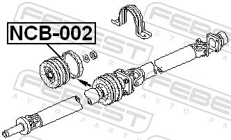 FEBEST NCB-002 Bearing, propshaft centre bearing