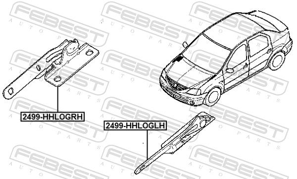 Шарнірне з’єднання, капот, Febest 2499HHLOGRH