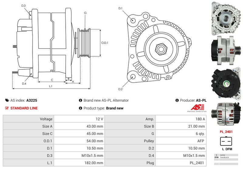 AS-PL A3225 Alternator