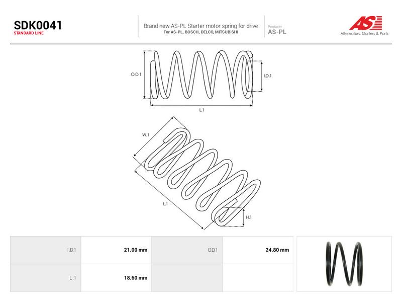 Remondikomplekt, Starter, AS-PL SDK0041