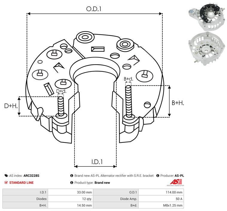 Kaitsekate, generaator, AS-PL ARC3228S