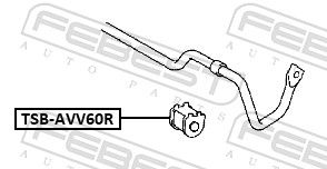 FEBEST TSB-AVV60R Mounting, stabiliser bar