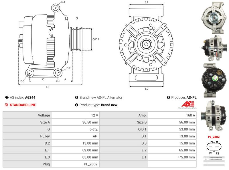 AS-PL A6244 Alternator