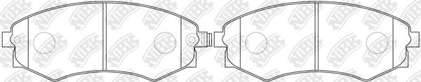 Комплект гальмівних накладок, дискове гальмо, Nibk PN2245