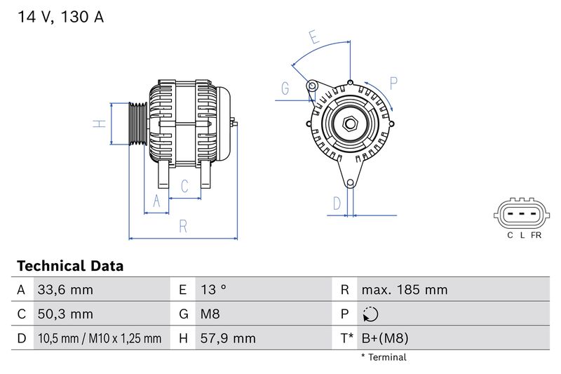 Bosch Alternator 0 986 085 610