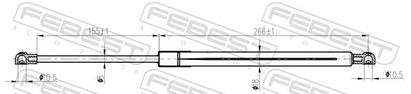 FEBEST 12117-003 Gas Spring, bonnet