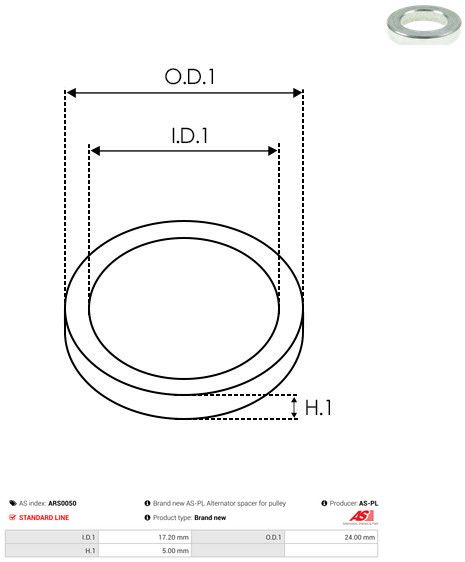 AS-PL ARS0050 Repair Set, alternator