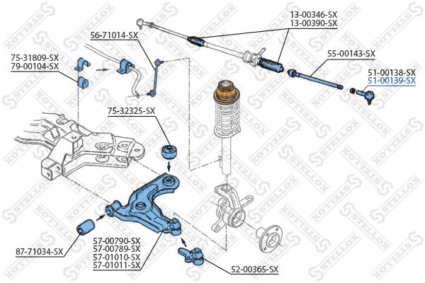 STELLOX 51-00139-SX Tie Rod End