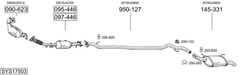 BOSAL kipufogórendszer SYS17503