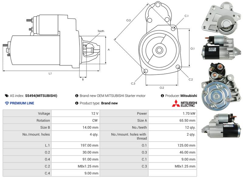 AS-PL S5494(MITSUBISHI) Starter
