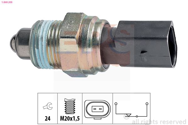 Перемикач, ліхтар заднього ходу, Audi A3 1.6-1.8/VW Golf IV 1.4-2.8/Skoda Octavia 1.6-1.8, Eps 1860205