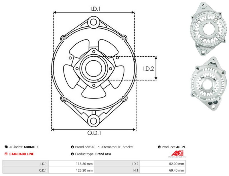 AS-PL ABR6010 Protective Cap, alternator
