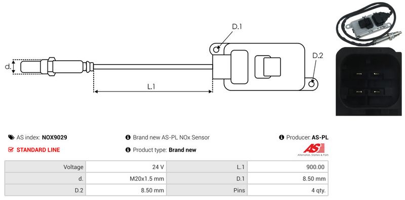 AS-PL NOX9029 NOx Sensor, urea injection