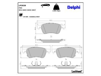 DELPHI LP3939 Brake Pad Set, disc brake