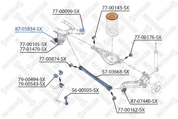 STELLOX 87-05834-SX Mounting, control/trailing arm