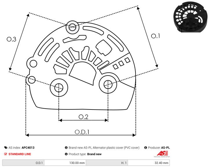 Kaitsekate, generaator, AS-PL APC4013
