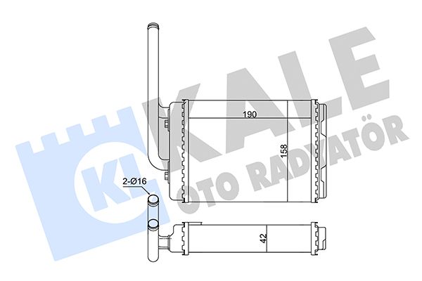 Теплообмінник, система опалення салону, Kale Oto Radyatör 347090