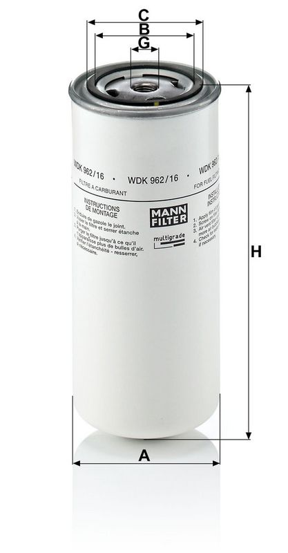 Filtru combustibil WDK 962/16 MANN-FILTER