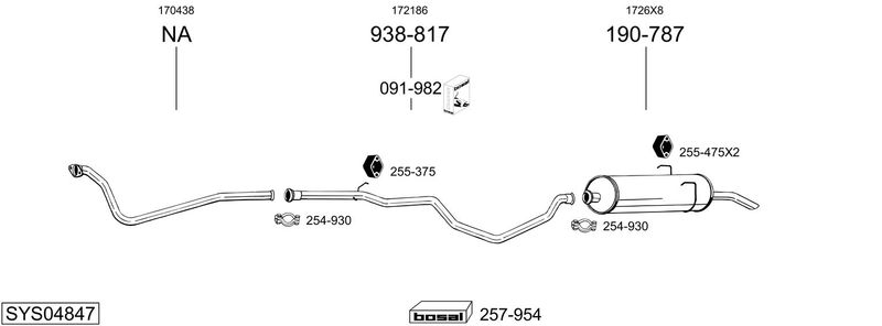 BOSAL kipufogórendszer SYS04847