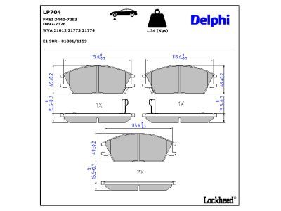 DELPHI LP704 Brake Pad Set, disc brake