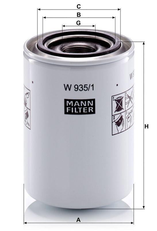 Filtru, sistem hidraulic primar W 935/1 MANN-FILTER